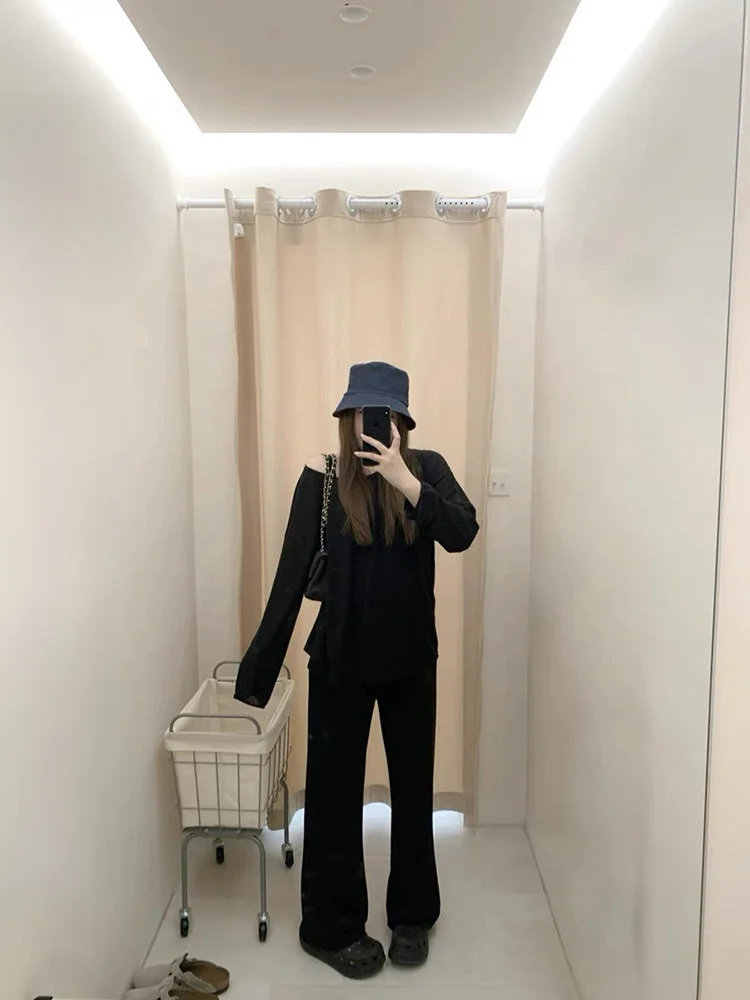 

Брюки RereOstrich Super Slim Bla: повседневные, свободные, легкие в носке, осенне-зимние, длинные, прямые, для женщин, с высокой талией...