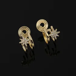 Simple Six-pointed Star One-piece Earrings Female Small Star Earrings Mosquito Coil Ear Clip For Women Clip On Earrings Gift