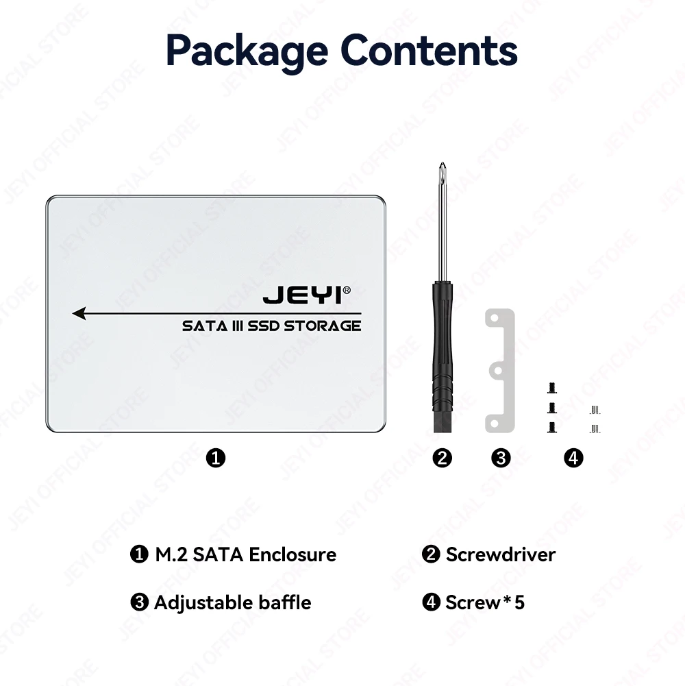 JEYI M.2 NGFF zu SATA 3.0 Festplattengehäuse, 6 Gbit/s, hohe Geschwindigkeit, unterstützt bis zu 2 TB, tragbares Mobilgerät, unterstützt 2230/42/60/80 SSD – Detail 14