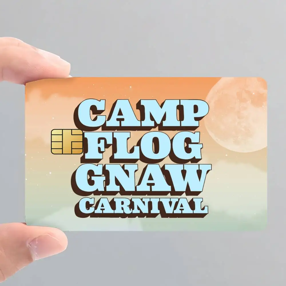 Camp Flog Gnaw Carnival Logo Card Stickers for Bank Access Protective Waterproof Film Cover Sticker Surprise Gift