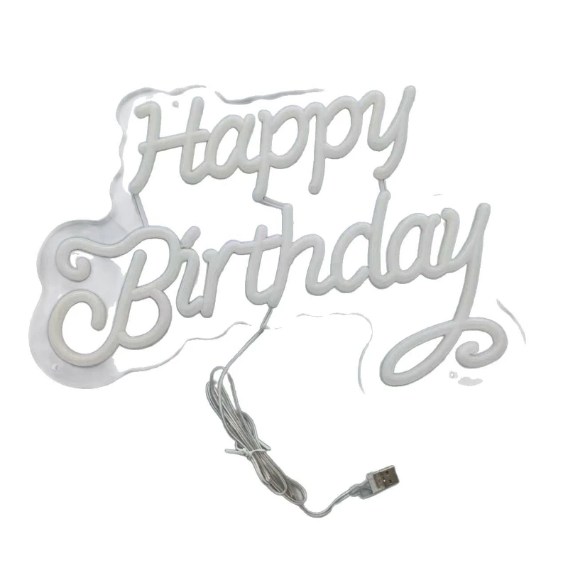 LED Neon Signs, Happy Birthday, Scene Decoration Props, Illuminated Letters