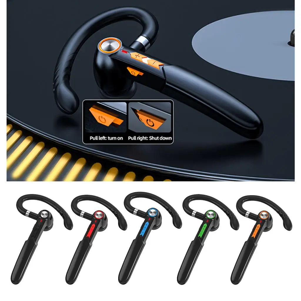 Ear Hook Headphones, ME Headset with Microphone,Single Ear Noise Caning Earphones Wearing