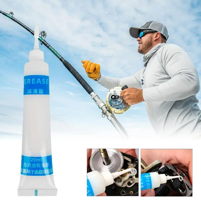 Fishing Gear Oil And Grease 0.67 Oz Fishing Reel Lubricant And Grease Rust-proof Maintenance Lubricating Oil Reduce Bearing Wear