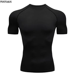 Trening sportowy Fitness szybkoschnący oddychający Super silny elastyczność długi i krótki rękaw slim fit T-shirt męski