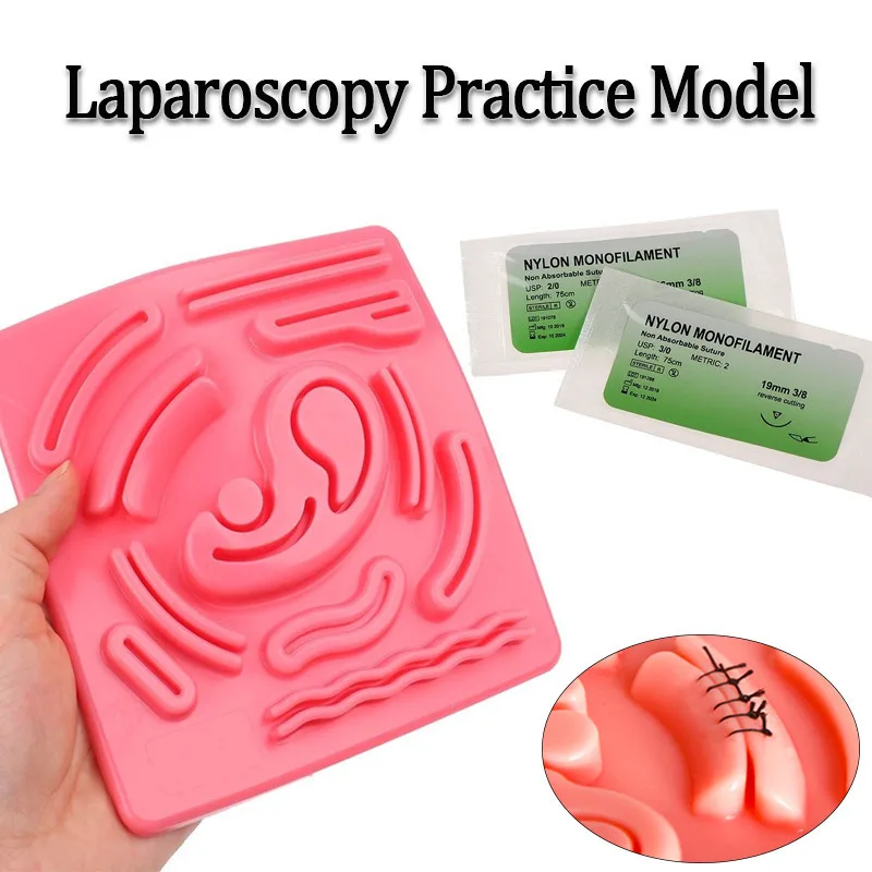 Modèle de simulation 3D pour la formation en laparoscopie, coussin de suture en silicone pour plaies cutanées, pratique de la suture, démonstrations pédagogiques