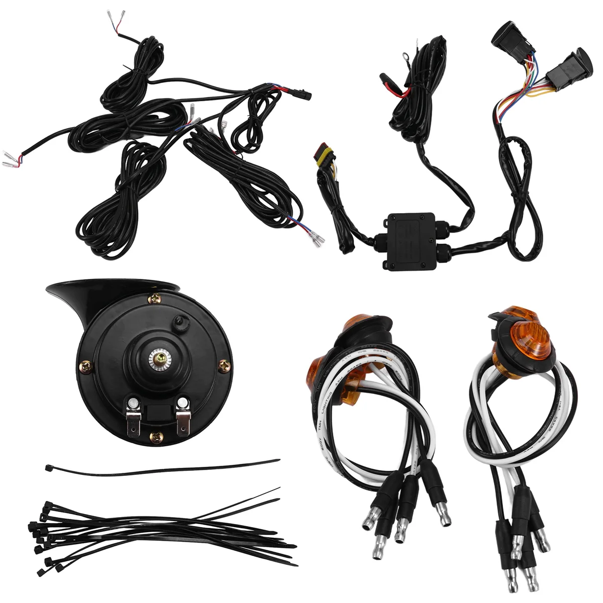 UTV Turn Signal Kit,UTV ATV Street Legals Turn Signals, 110D Horn, Plug and Play Signal Light Kit,Horn Turn Signal