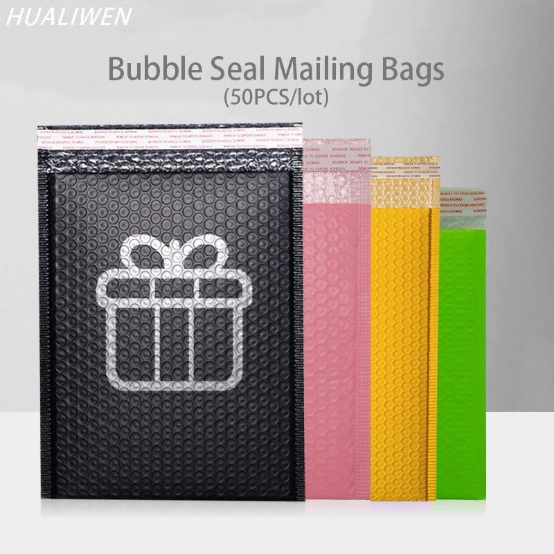 50pcs Pink Bubble Mailers Poly Bubble Mailer Self Seal Padded Envelopes Gift Bags Colour Packaging Envelope Bags For Book