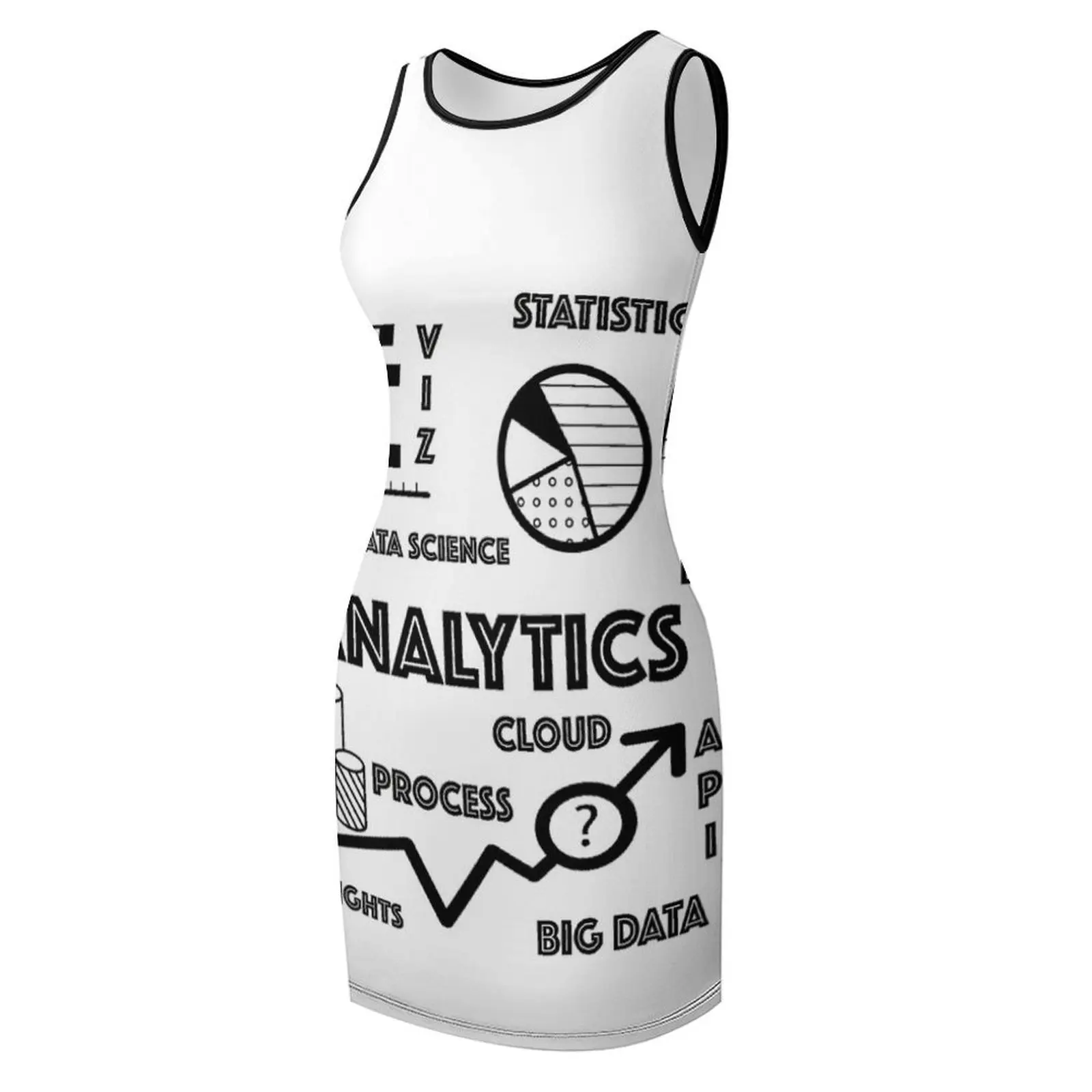 데이터 분석 멋진 티셔츠 민소매 원피스 의류 여성용 2025 여름 공식 행사용 드레스