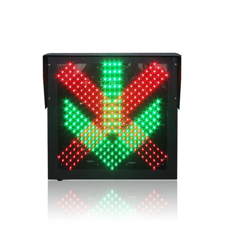 The red cross green arrow at the highway toll station indicates the signal