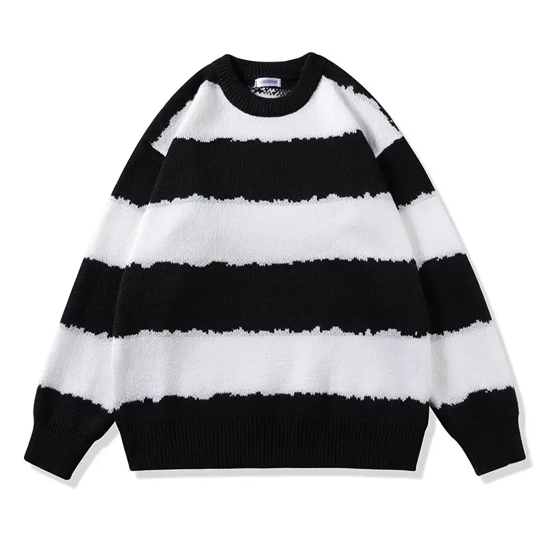 

Мужской круглый трикотаж в полоску, новинка зимы, японский Sle, осень-зима, ленивая внутренняя одежда, мягкий свитер из полиэфирного волокна