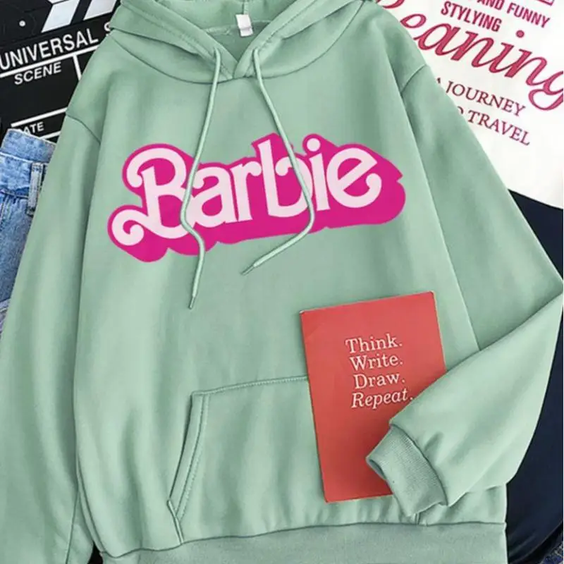 New Adult Men\'s and Women\'s Sweatshirt Hoodie Barbie Cartoon Autumn and Winter Sports Loose Comfortable Casual Top Cute Gift