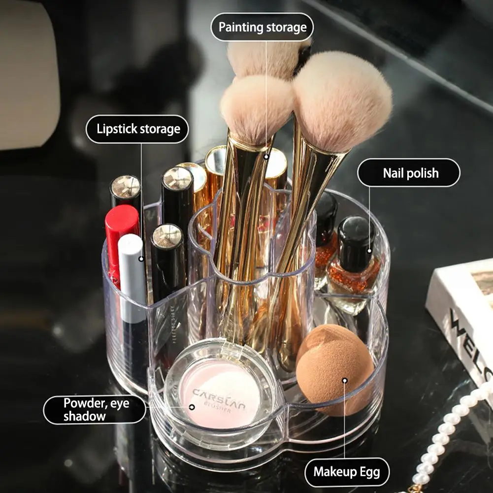 Cosmetic Makeup Acrylic Makeup Brush Tool Storage Box Case Pen Pencil Holder Table Organizer Makeup Tool For Desk Transparent