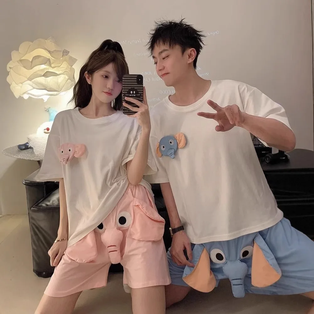 

Squeaky Elephant Pajama Shorts - Funny Men's Summer Sleepwear & Loungewear Set