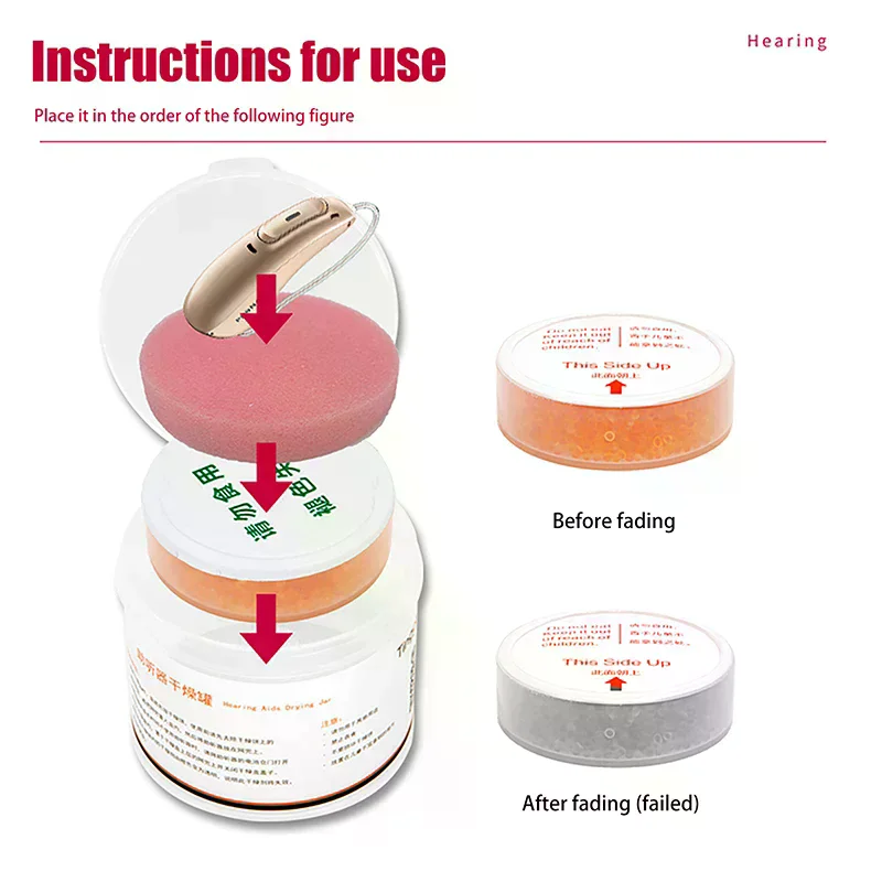 1/2Pcs Cochlear Hearing Aid Drying Capsules Desiccant Dehumidifier Drying Pallet Desiccant Dehumidifier Hearing Aid Accessories