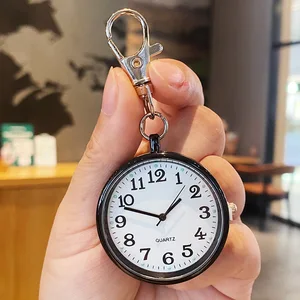 Quartz Pocket Clock with Keychain for men and women, minimalist clock for nurses, doctors, students, children's gift, cute, tiny, cute, new 10 Main Sales Pocket Watch - №4