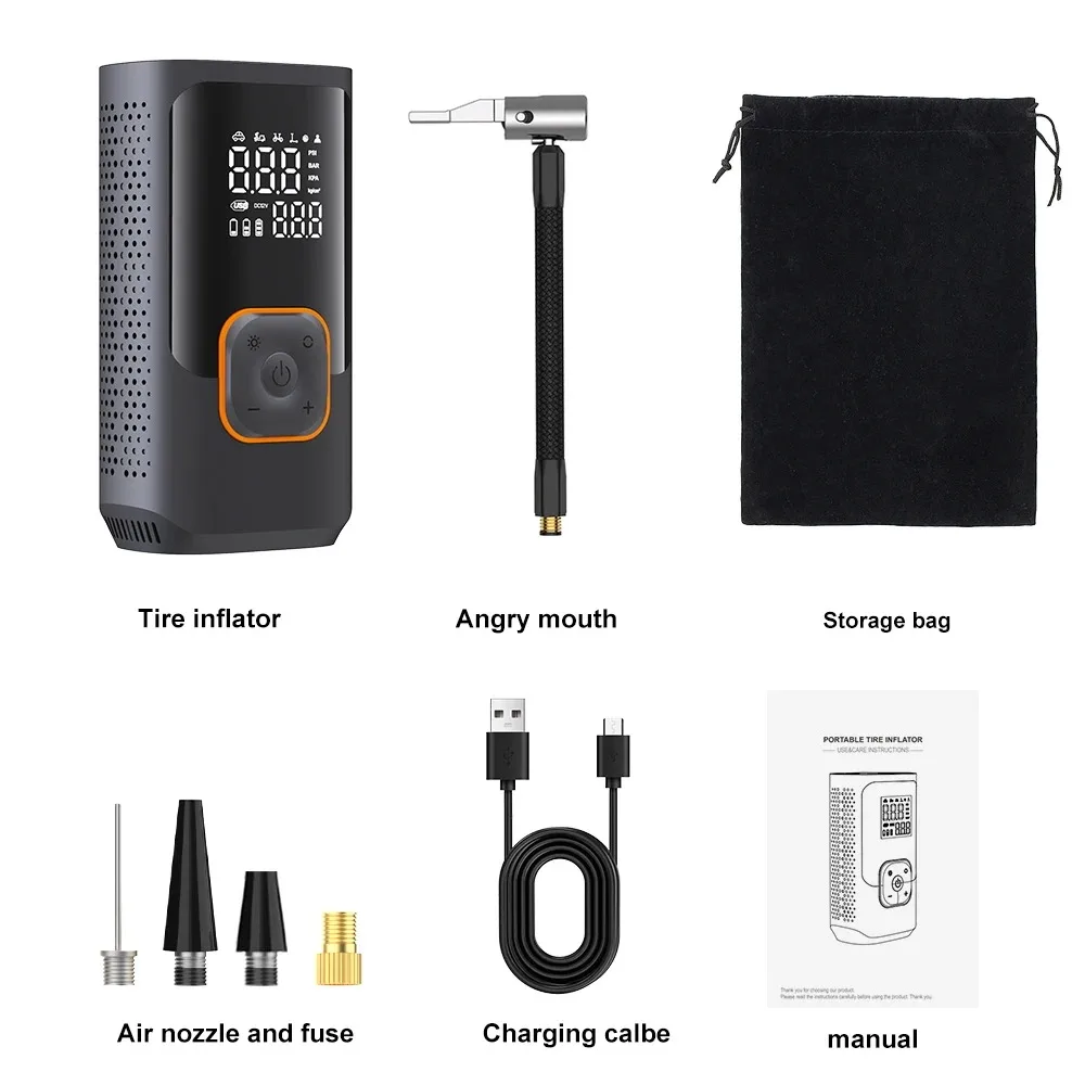 AliExpress YIJU Car Electrical Air Pump Portable Wireless Tire Inflatable Pump Inflator Air Compressor Pump For Car Motorcycle Bicycle Ball