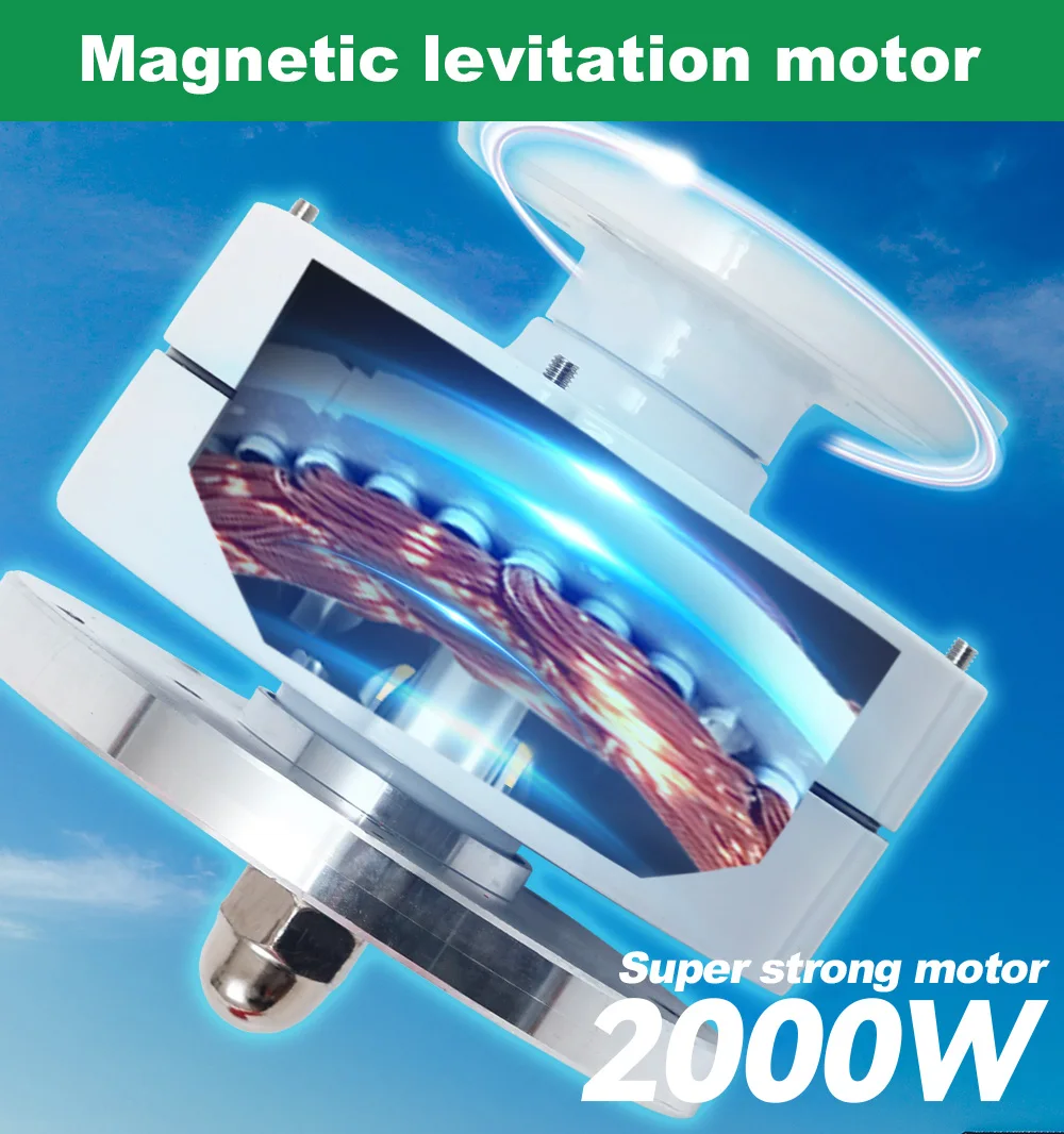 Imagem -02 - Gerador de Turbina Eólica Dynamo Lâminas 2000w 2kw 12v 24v Mppt Controlador de Carga Híbrido Moinhos de Vento para Fazenda e Uso Doméstico