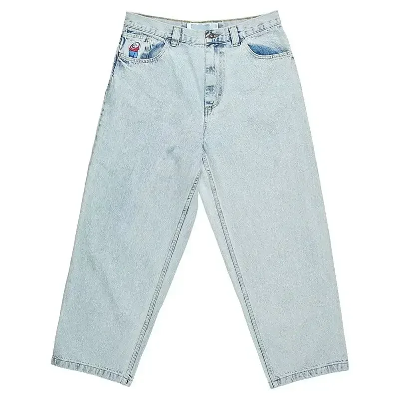 DAILOU-Jeans Bordados Denim para Homens e Mulheres, Calças Simples Carga, Streetwear, Jeans Baggy, Calças De Golfe, Lazer, Quente, Y2K