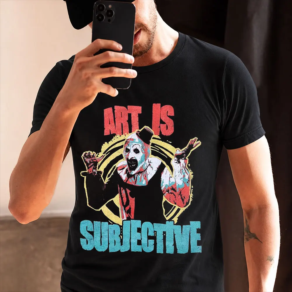 Retro Horror Movie Terrifier Art The Clown Killer Scary Halloween Gift T Shirt Short Sleeve Graphic clothes All size tops S-6XL