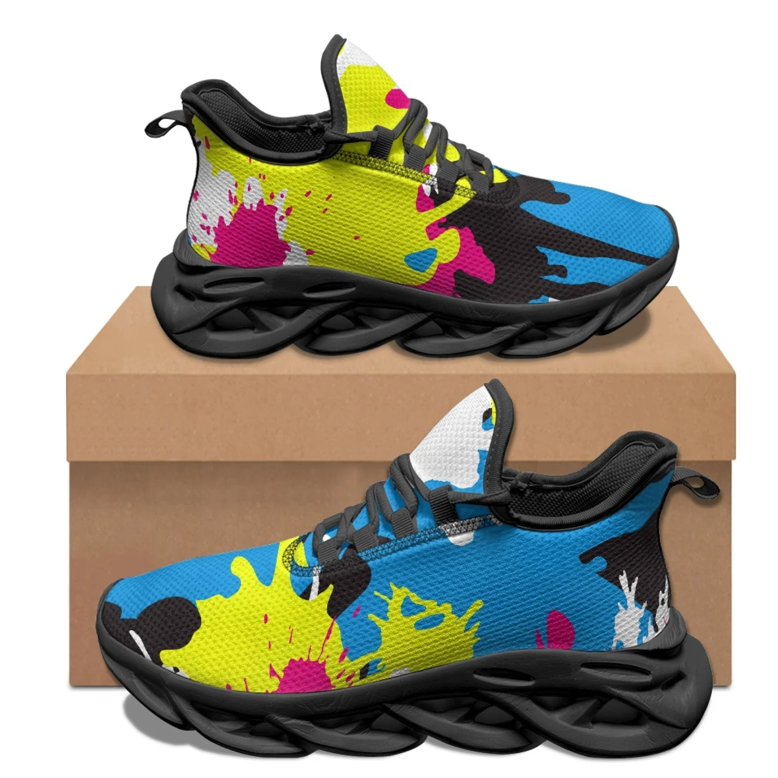 PENSTROLL PENSTROLL CMYK Paint Splash Running Sneaker Running Shoes for Youth Breathable New Trend All Season