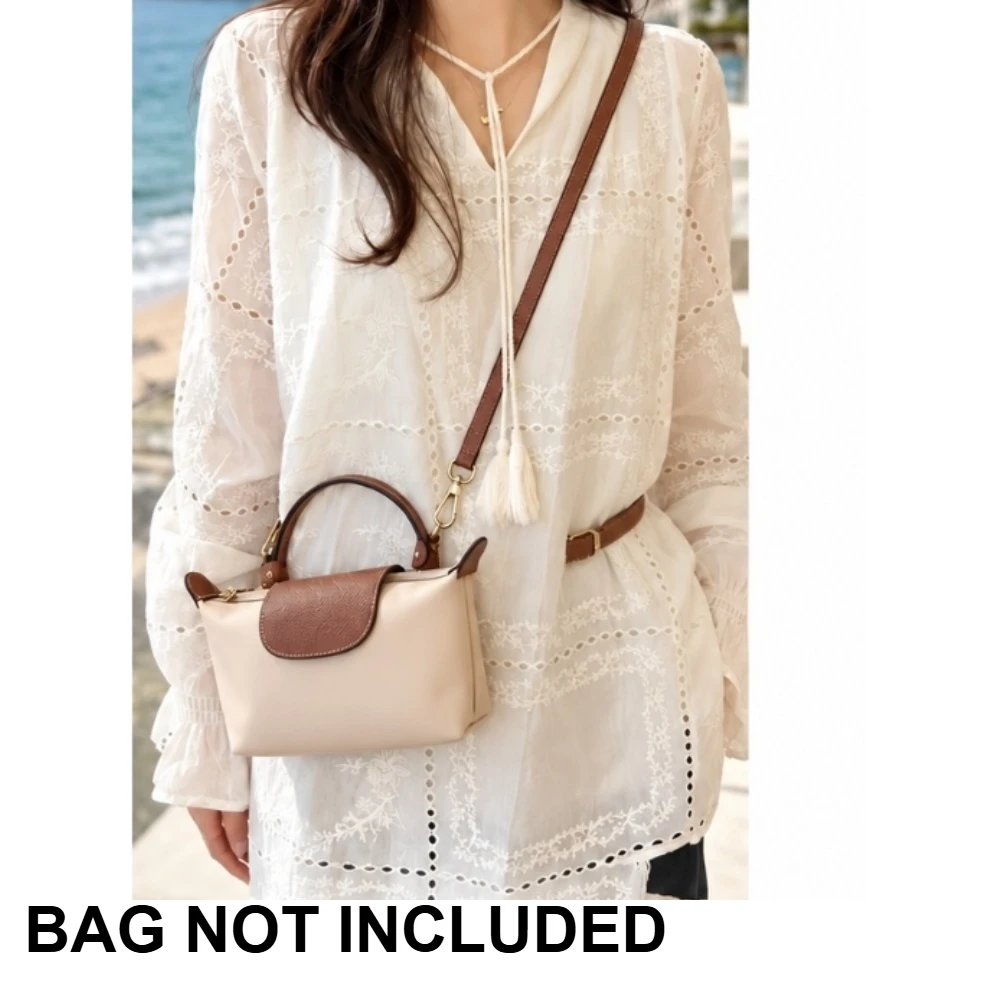 Adjustable Leather Crossbody Bag Strap with Connector Tabs and Metal Clasps for Dumpling Purse, Classic Colors