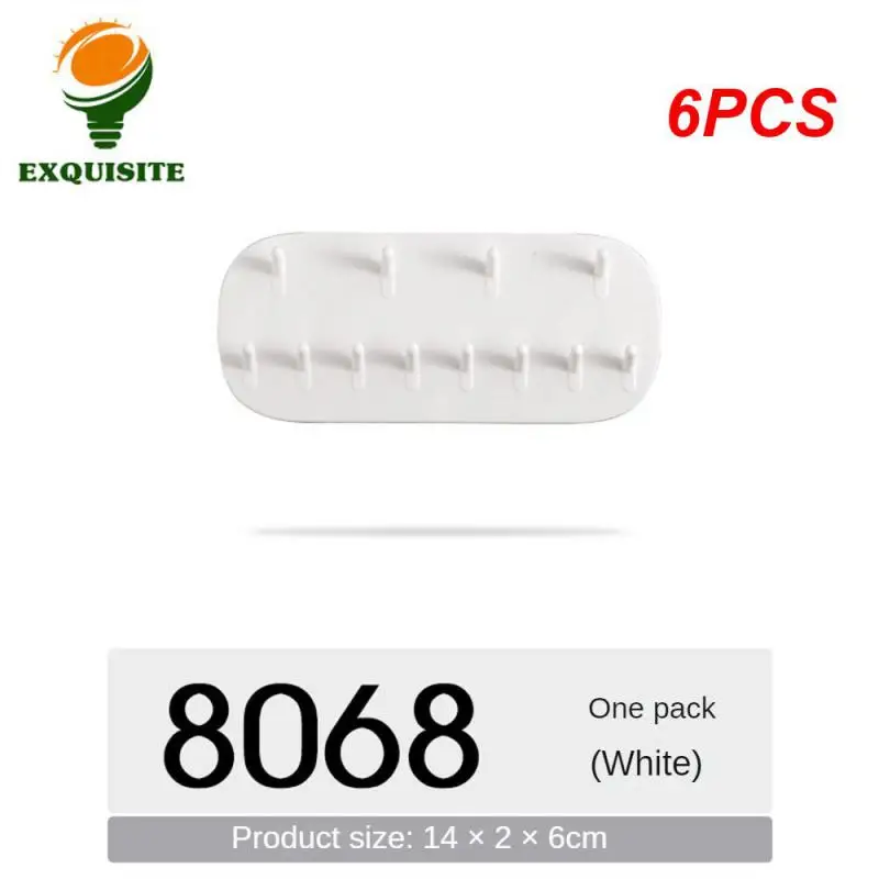 

Вешалка для ювелирных изделий, многофункциональный стеллаж со стратификацией, вязкая белая маленькая полка, минималистичный стеллаж для хранения ключей на задней двери, 6 шт.