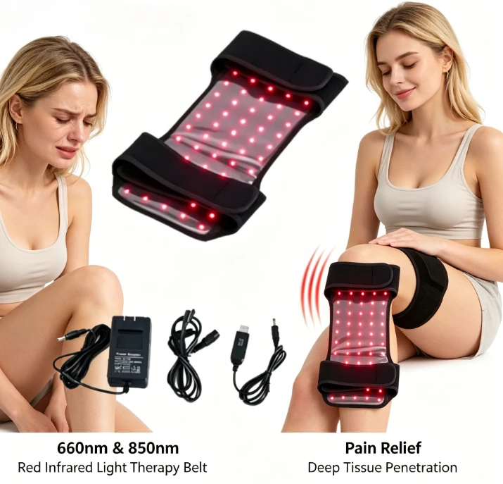 For Waist, Back, Knees, Abdomen, Wrists, Joints & Muscle Pain Relief – 660nm/850nm LED Red Infrared Light Therapy Belt