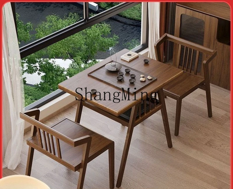 CL one table and two chairs solid wood three-piece set living room home imported leisure tea combination