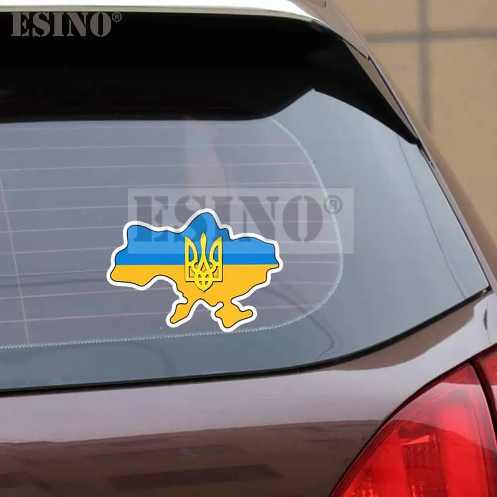 Car Styling Coat Of Arms Of Ukraine National Flag Map Decorative Car Accessory Creative PVC Waterproof Sticker Body Decal