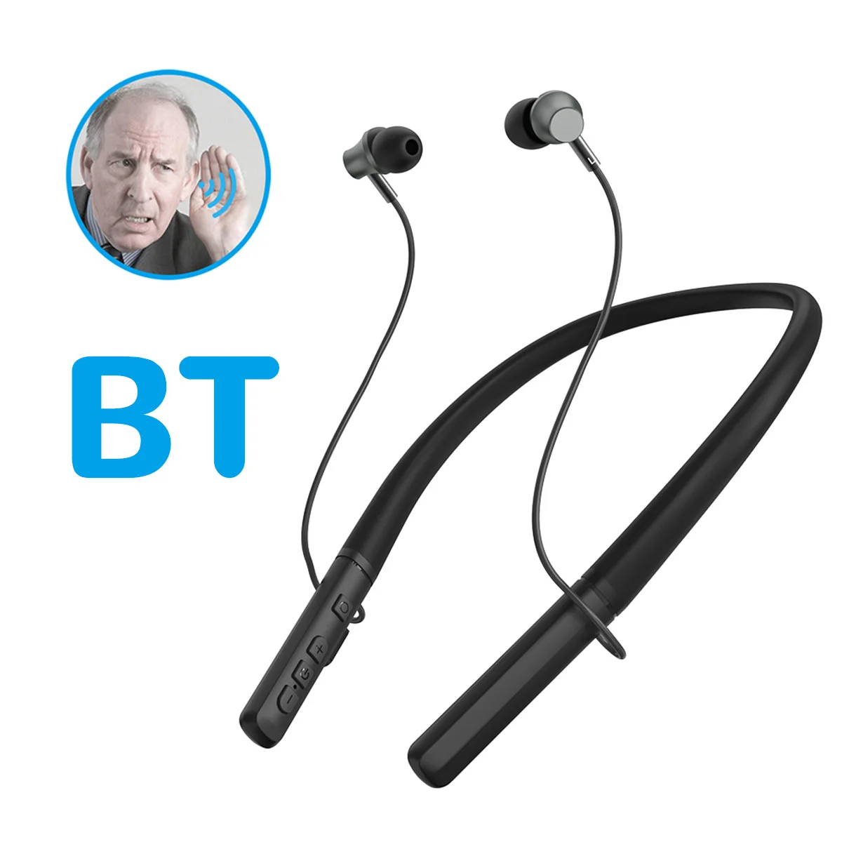 

New Neck Hanging Wireless Bluetooth Headphones Intelligent Environment Noise Reduction Rechargeable Listening Earphones Elderly
