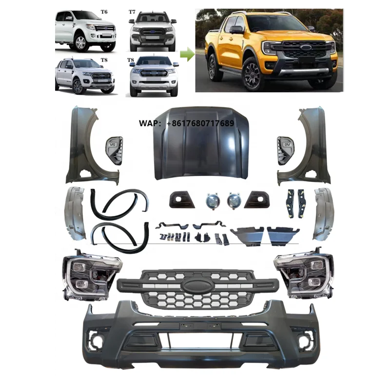 Car Facelift Auto Accessories Car Bumper Body Kits for Ranger T6 T7 T8 2012-2021 Convert to Upgrade to Next Generation T9