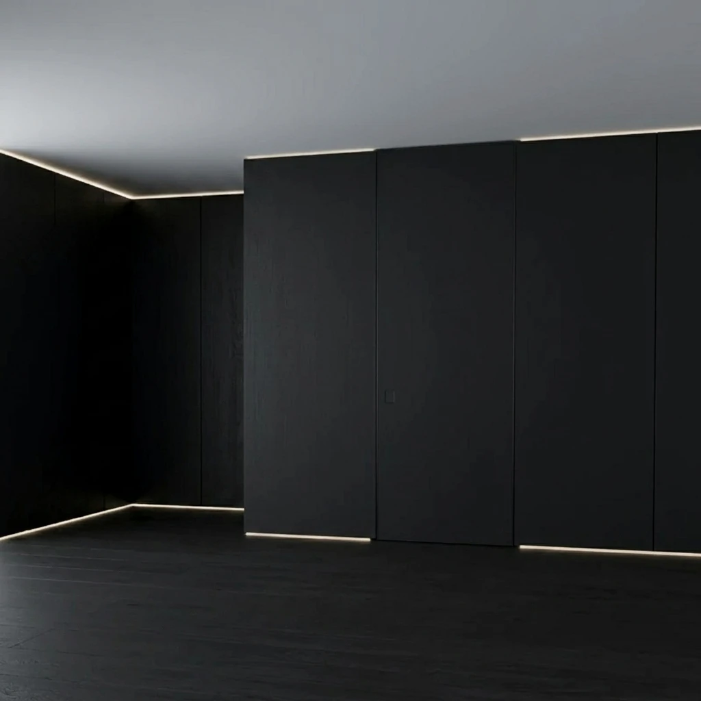 Modern Invisible Partition Wall Frameless Door Melamine Board Thermal Insulation Minimalist Design for Bedroom/Apartment Use