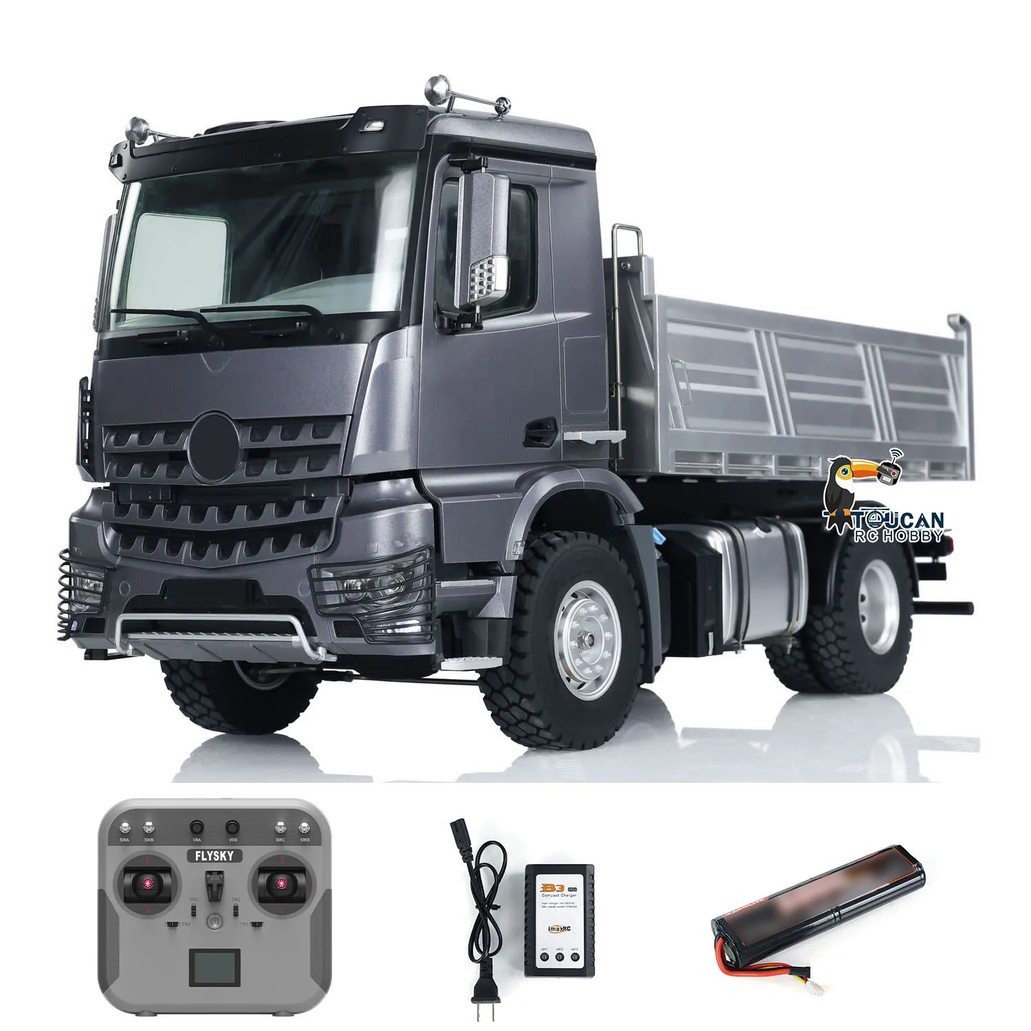 US Stock Kabolite 1/14 5701 RC Dumper Truck 4x4 RTR Remote Control Tipper Car 2-Speed Dump Car with Sound Light for Kids