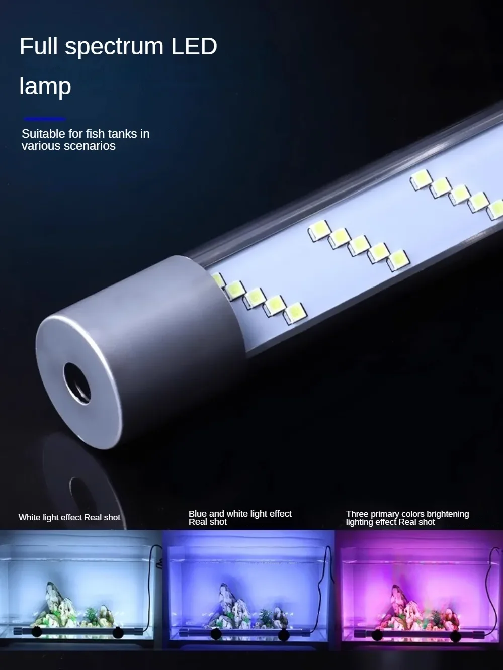 LED Aquarium Light Strip, Arowana Fish Tank Light, 4 Timing Mode, Help Fish Color Grow, Enhance Water Plant Grow, 43-113cm, RGBW