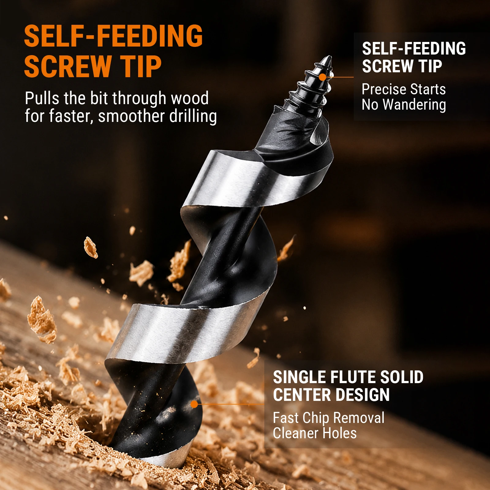 Versery 1 Stück 6-40mm Hochkohlenstoffstahl 230mm Holzbearbeitungs-Schiffbohrer Lochsäge Sechskantschaft für Weich- und Hartholz, Kunststoff, PVC – Detail 5