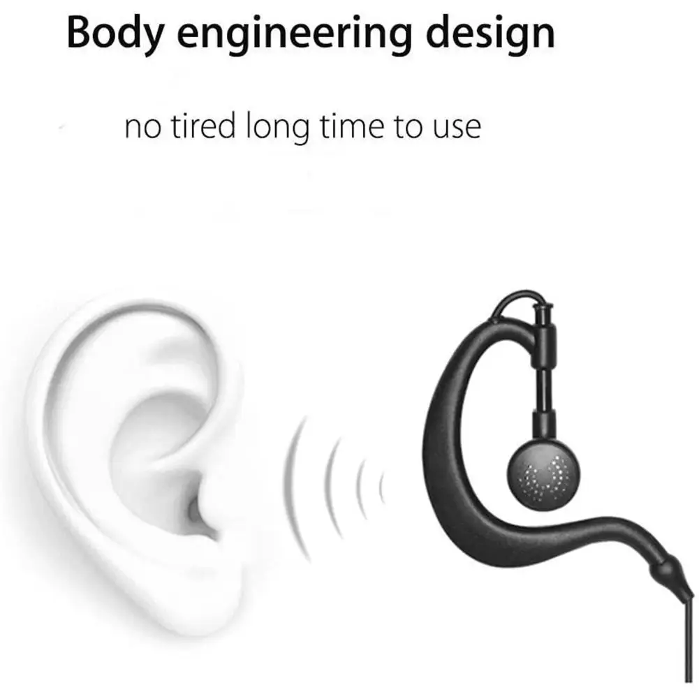 New 2 Pin Mic Headset Earpiece Ear Hook Earphone for Baofeng Radio UV 5R 888s Original Headphone Set