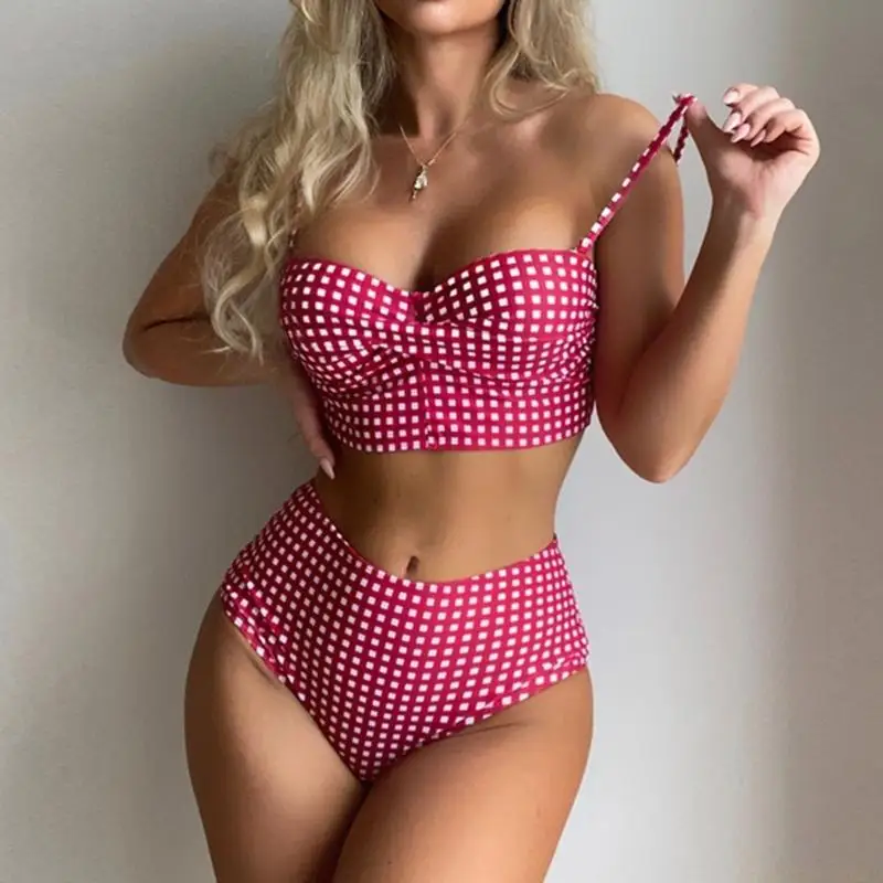 

U2JB Women High Waisted Sets Tummy Control Swimsuits Two Piece Bathing Suit Full Coverage Swimwear