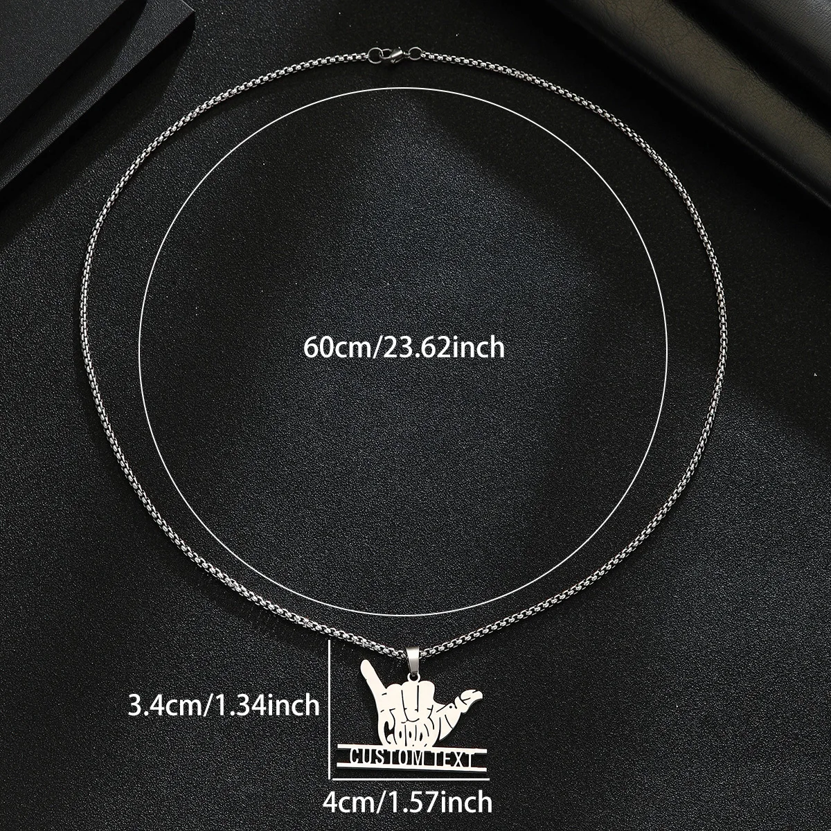 Customized Name Finger Good Necklace For Women Stainless Steel Jewelry Personalised Nameplate Pendant Necklace Christmas Gift