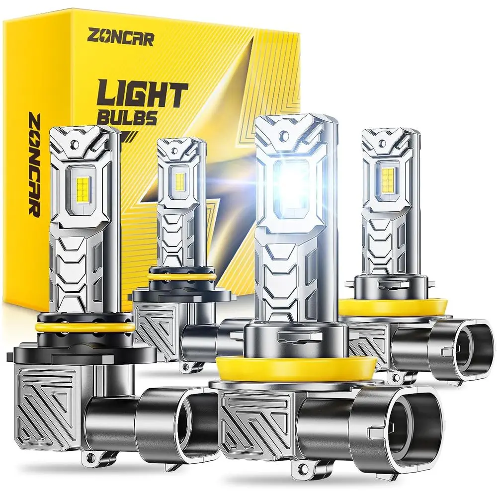 

High-Intensity 120000LM 6500K HB3 H8 LED Fog Lights, 60,000-Hour Longevity, Plug & Play, 99% Fitment, Box of 4