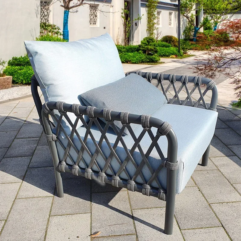 Outer Garden Villa Rattan Sofa Single Chair Coffee Table Waterproof and Sunscreen