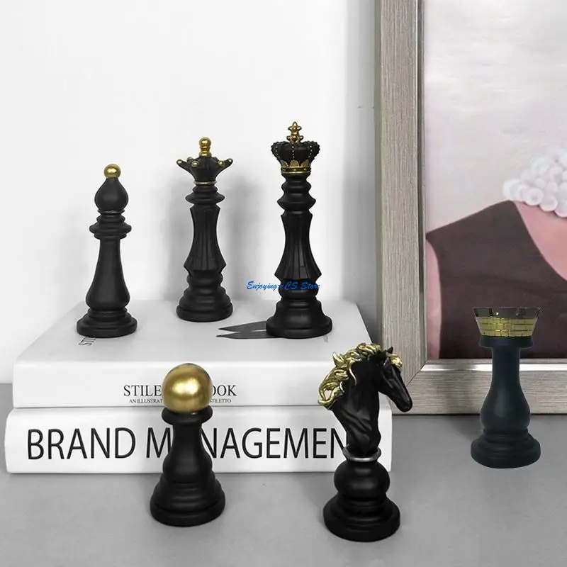 Y51D International Chess Fatuines Decor retro caseiro simples Ornamentos xadrez moderno