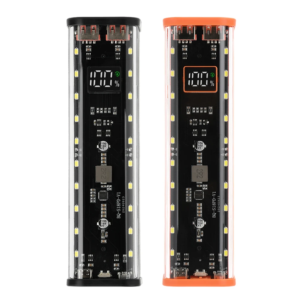 DIY 18650 Akku-Aufbewahrungsbox USB PD Schnellladung Stromversorgung DIY Gehäuse-Set mit LCD LED-Licht Elektrowerkzeug-Zubehör – Detail 14
