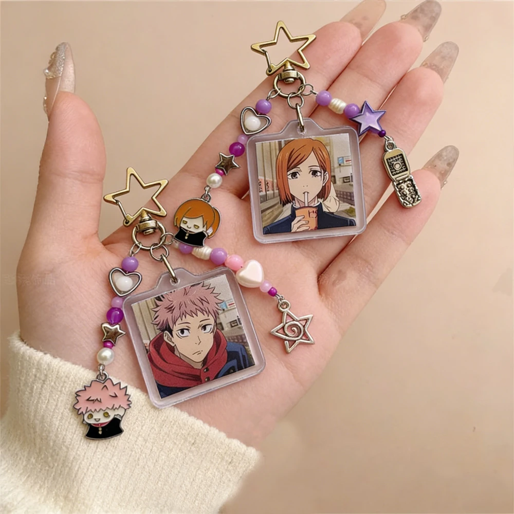 Anime Handmade Jujutsu Inspired Keychains Gojo Phone Bag Accessories Charm Party Gift For Boy and Girl Fans