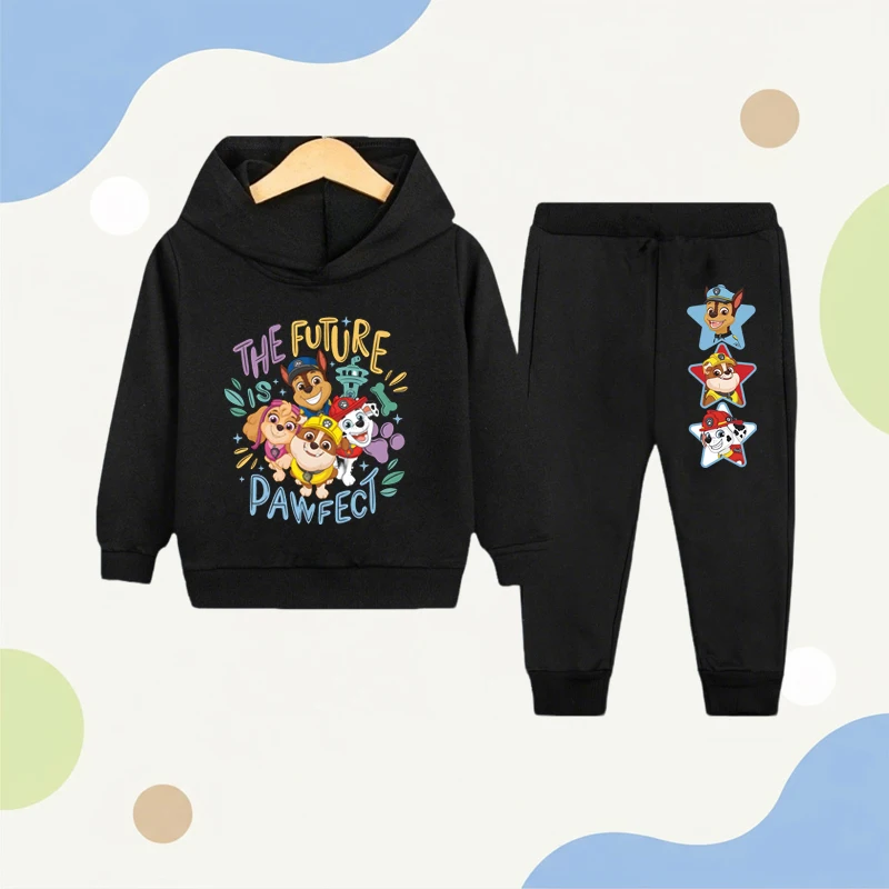 Autumn Thin Hoodies Sweatshirts Children's Sets Child Boy Tops + Pants 2 Pcs Suits Kids Boys Cartoon Printed Tracksuits Set