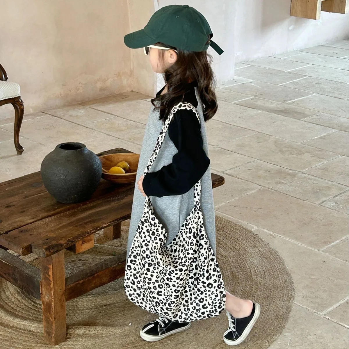 Children Clothing Girls Dress 2024 Spring New Korean Style Girls Long Sleeve Mid-length Hoodie Dress Spring Casual Dress