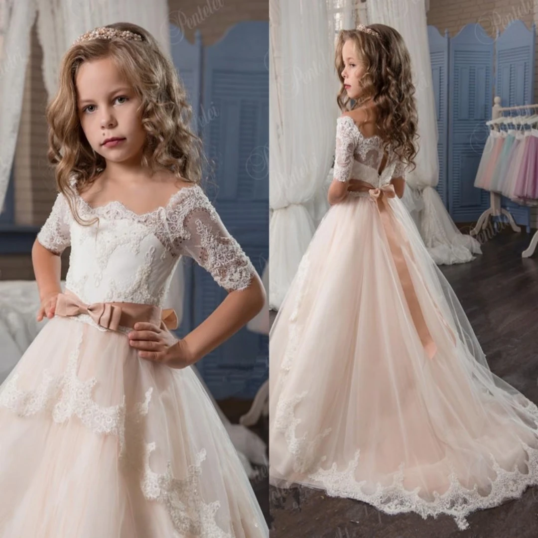 Flower Girl Dresses Puffy Princess Dress Girl Dresses Wedding Party Dress Girls Cute Baby Girl First Cummunion