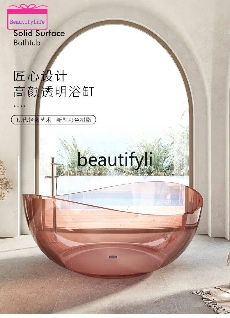 YL Transparent resin bathtub family hotel, crystal bathtub F56