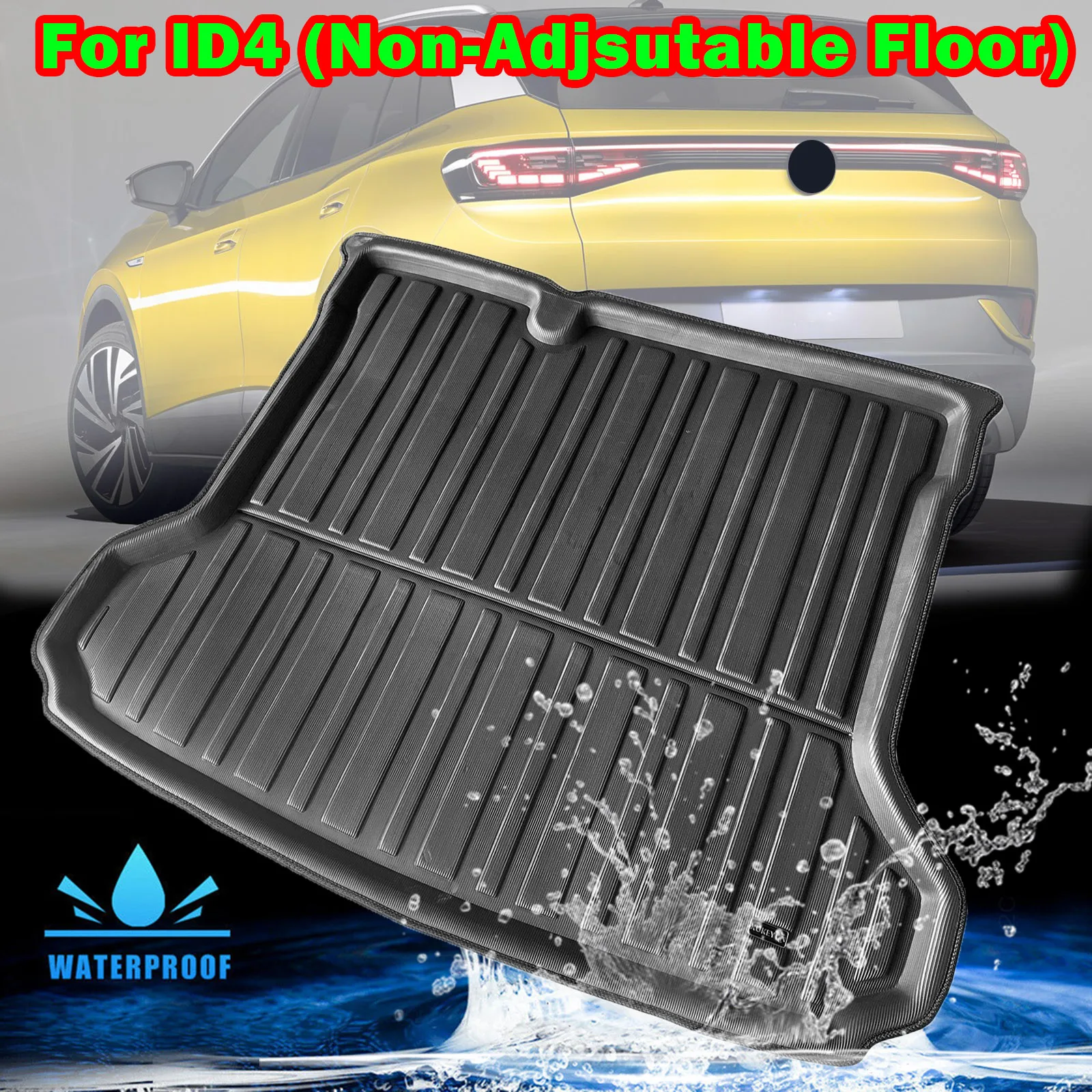 

For VW ID.4 ID4 2020-2023 Car Rear Boot Liner Cargo Tray Trunk Floor Mat Tailored Luggage Carpet Cover Lower Position