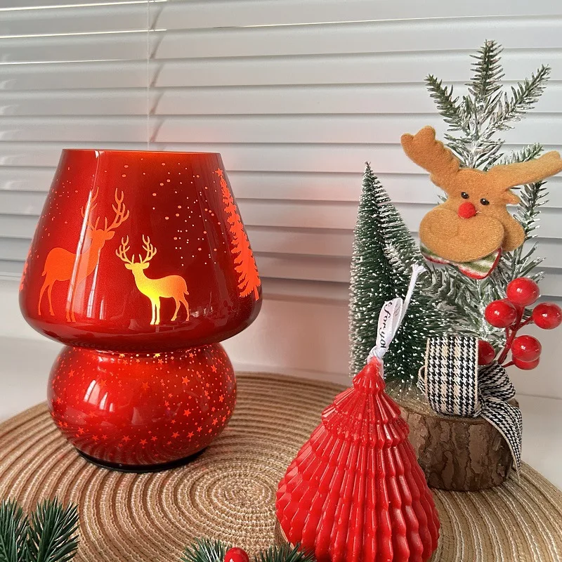 クリスマスキノコテーブルランプ雰囲気ナイトライト結婚式の寝室のベッドサイドランプ