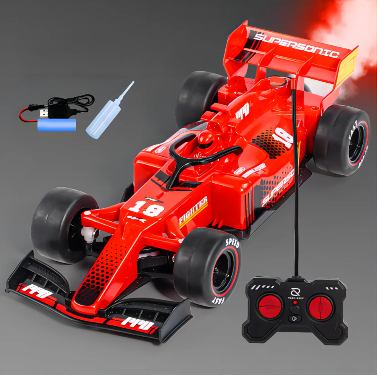 F1 1:18 wyścigowa elektryczna samochód formuła sterowanie radiowe szybki akumulator Spray elektryczny samochód do driftu równanie zabawki dla dzieci